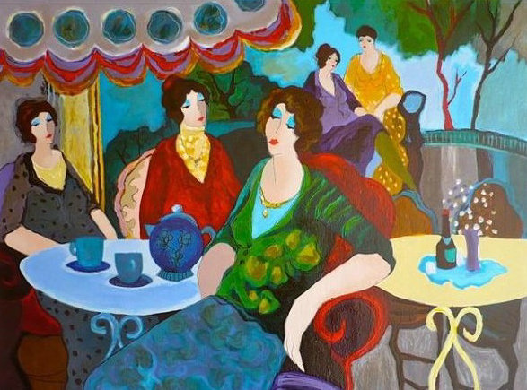 Itzchak Tarkay Nouvelles Figuration Art Oil Painting IT138